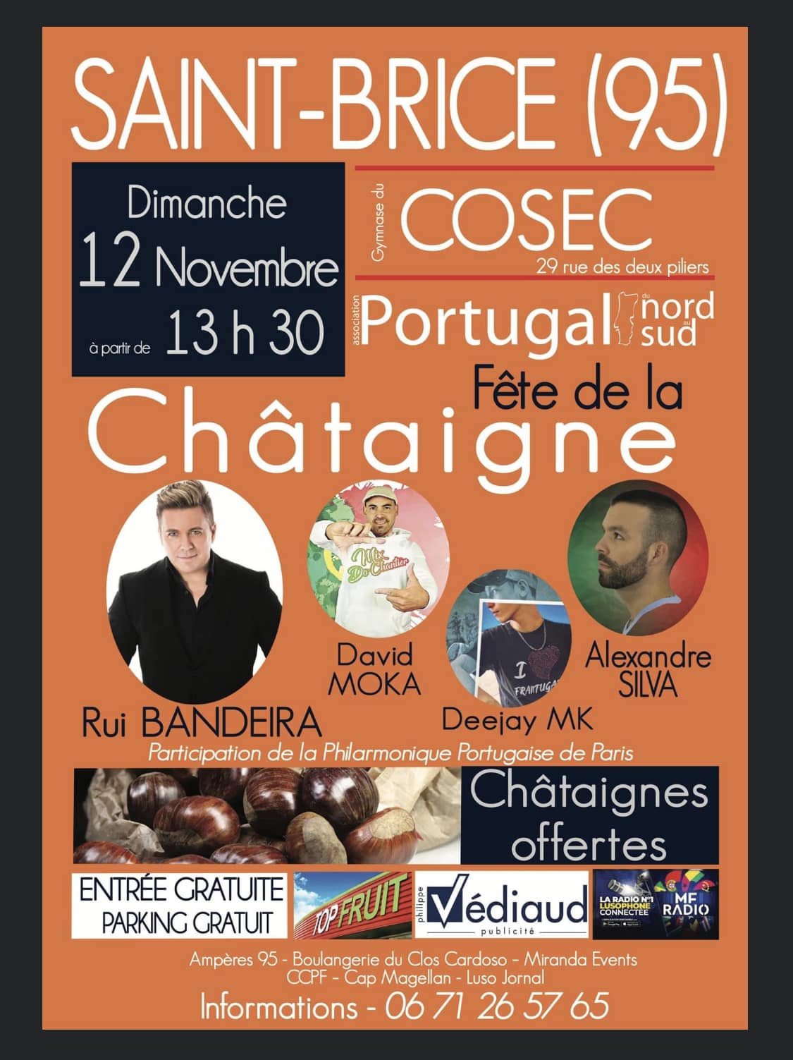 Affiche Fête de la Châtaigne 2023 Association Portugal du Nord au Sud